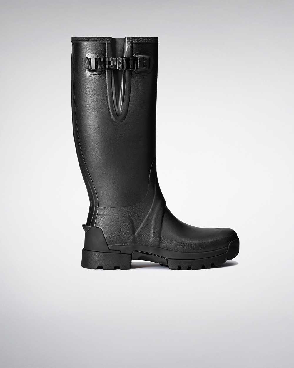 Mens Hunter Balmoral Adjustable 3mm Neoprene Wellies Black | FULSRT-849